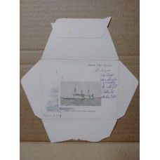 ARGENTINA ENTERO POSTAL GJ SZC-19B-08-O SOBRE CARTA MEMORANDUM POSTAL CON VISTA INTERIOR DE BARCOS USADO U$ 50